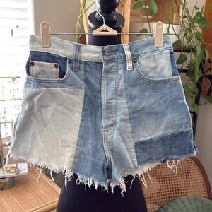 Abercrombie & Fitch Patchwork Denim Cutoff Jean Shorts